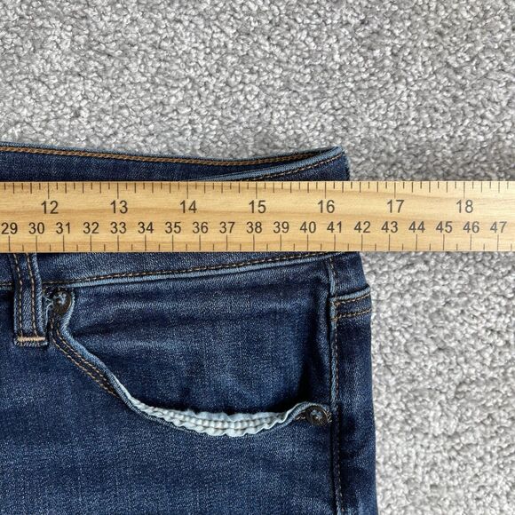 American Eagle Jeans Women’s 14 X-Short Blue Skinny Kick High Rise Dark Wash - Picture 8 of 12